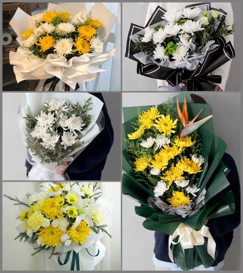 江苏泰州泰兴市虹桥镇高圩村白事花束代送
